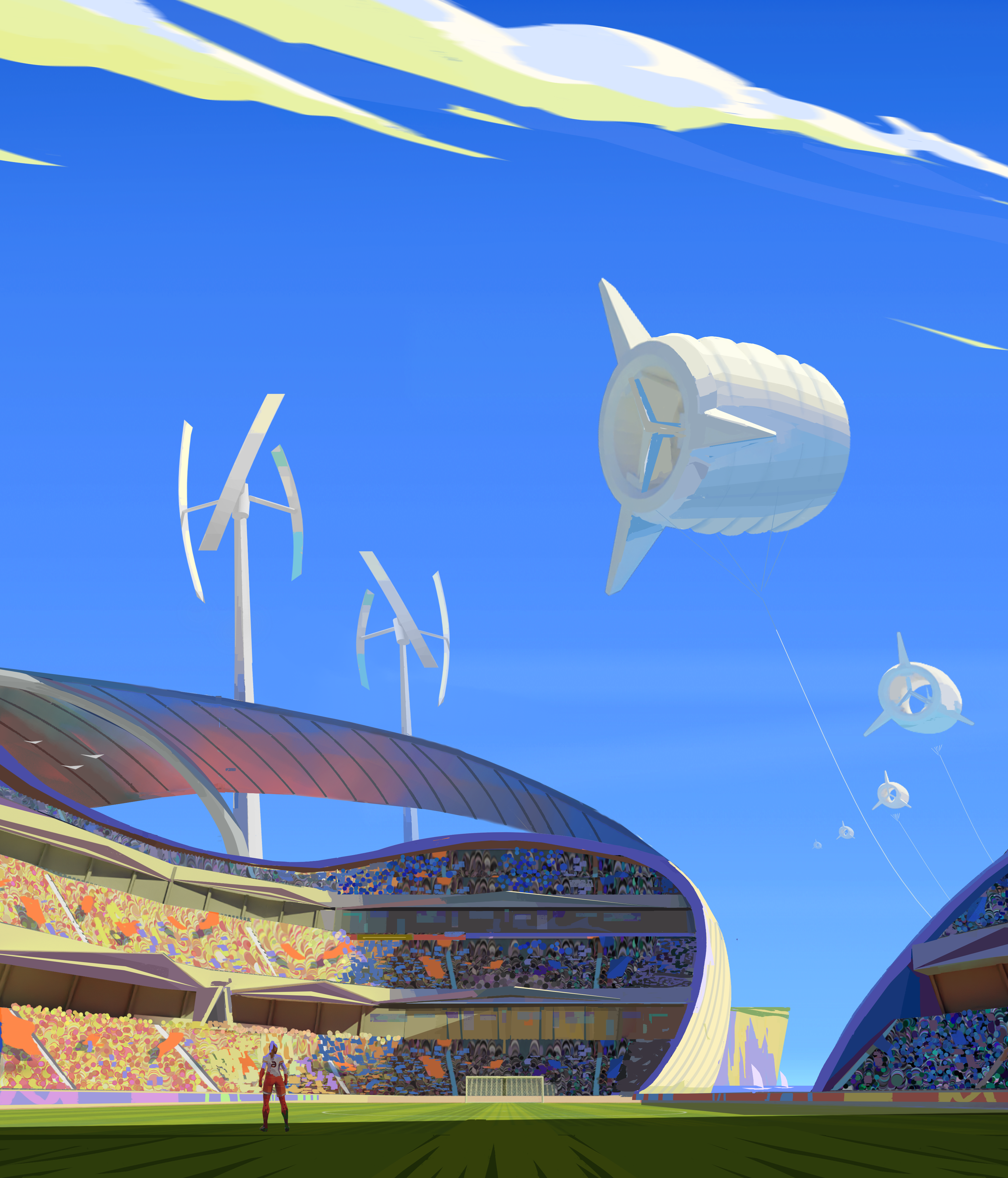 Rematch interview; screens and art for a cartoon football game