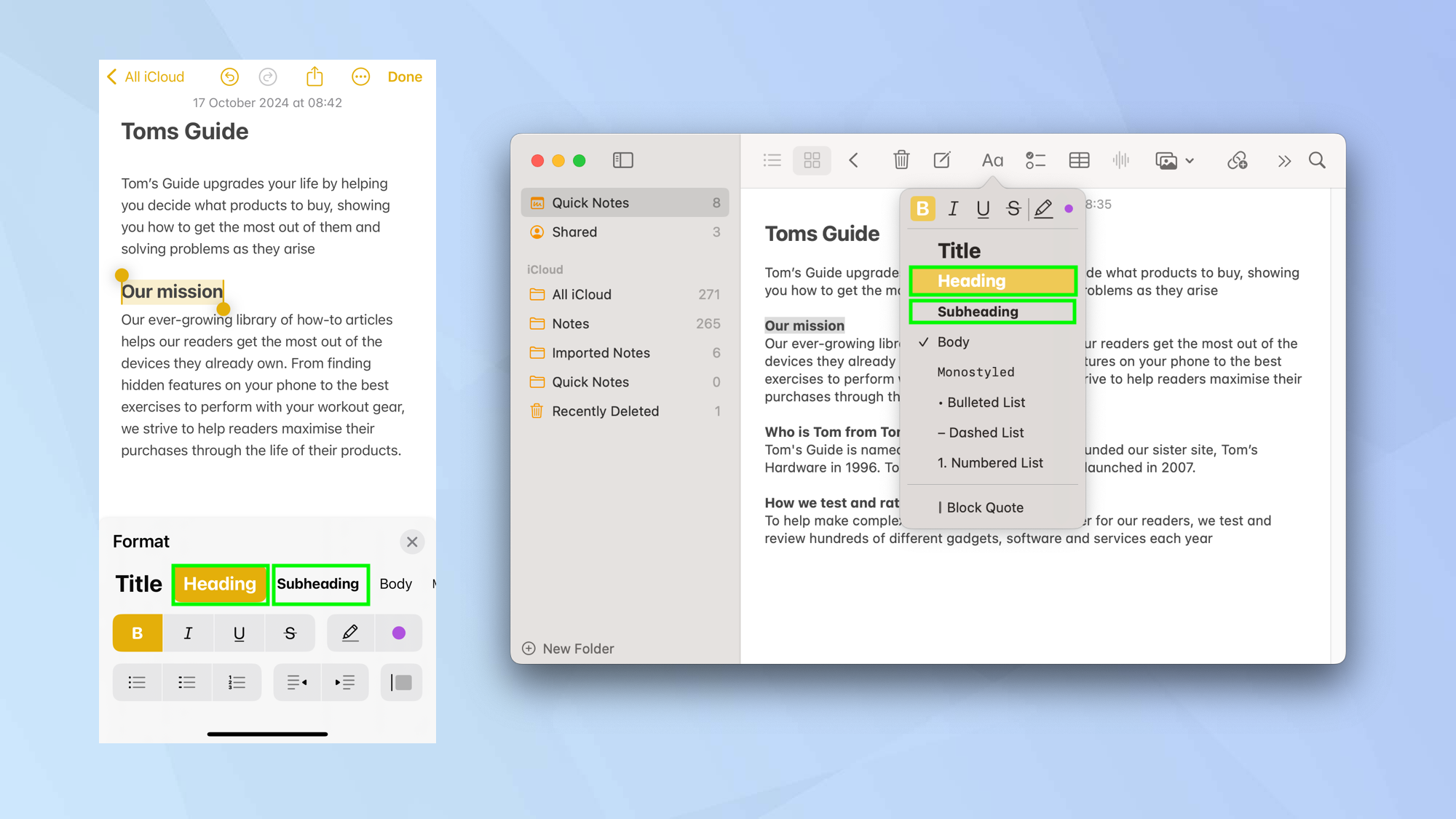 How to create neater Notes in iOS 18 and macOS Sequoia