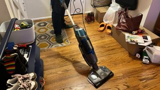 Image shows the Bissell All-in-One Vacuum and Sanitizing Steam Mop.