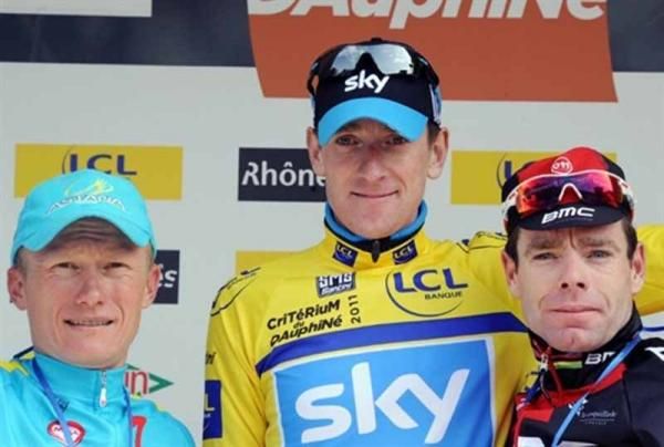 The top three of the 2011 Criterium Dauphine