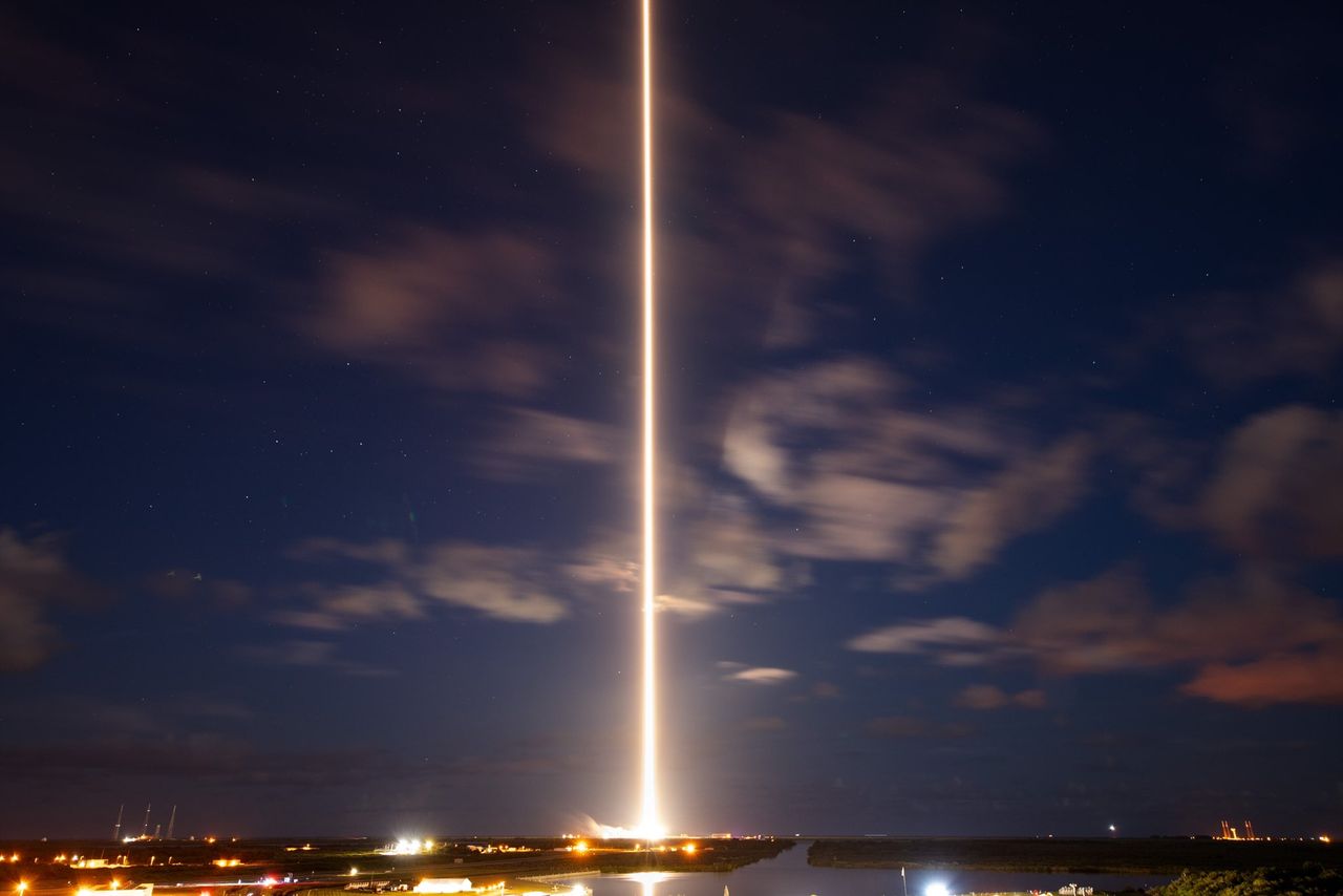 Another pillar-of-light shot of the Inspiration4 launch.