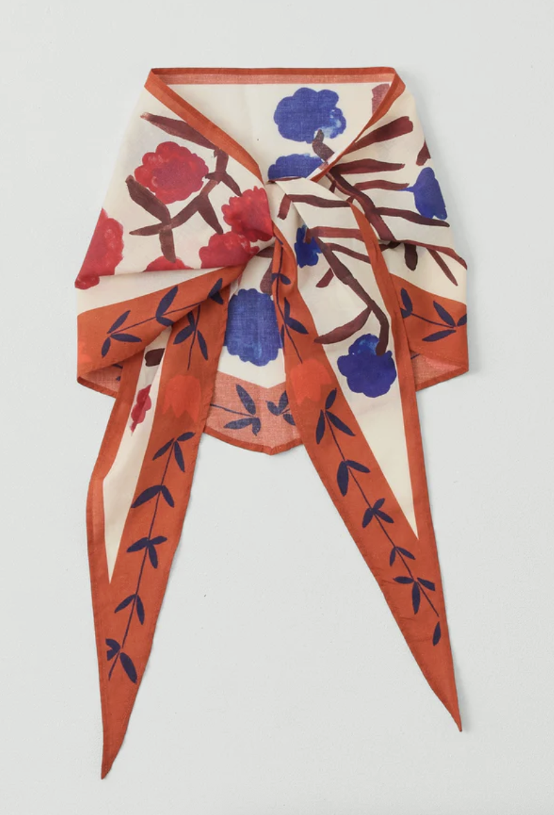 Toast, Flower Crown Print Triangle Bandana