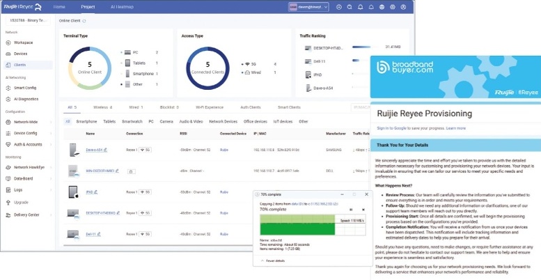 Cloud interface of the Ruijie Reyee RG-RAP2260(E)