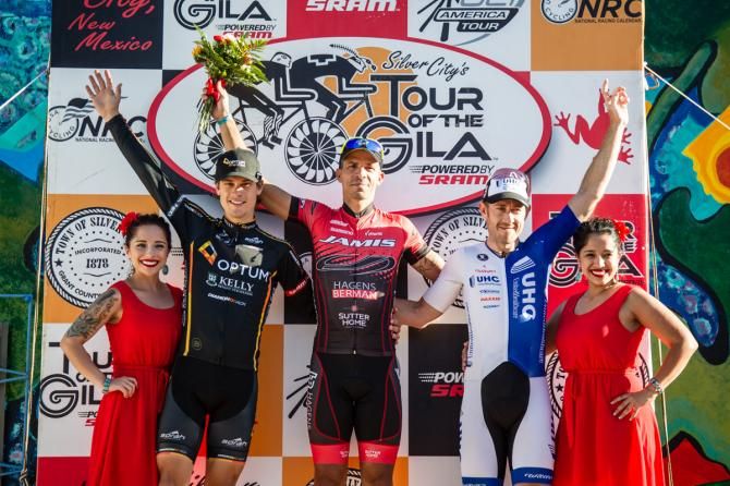 The top three men for the criterium stage.