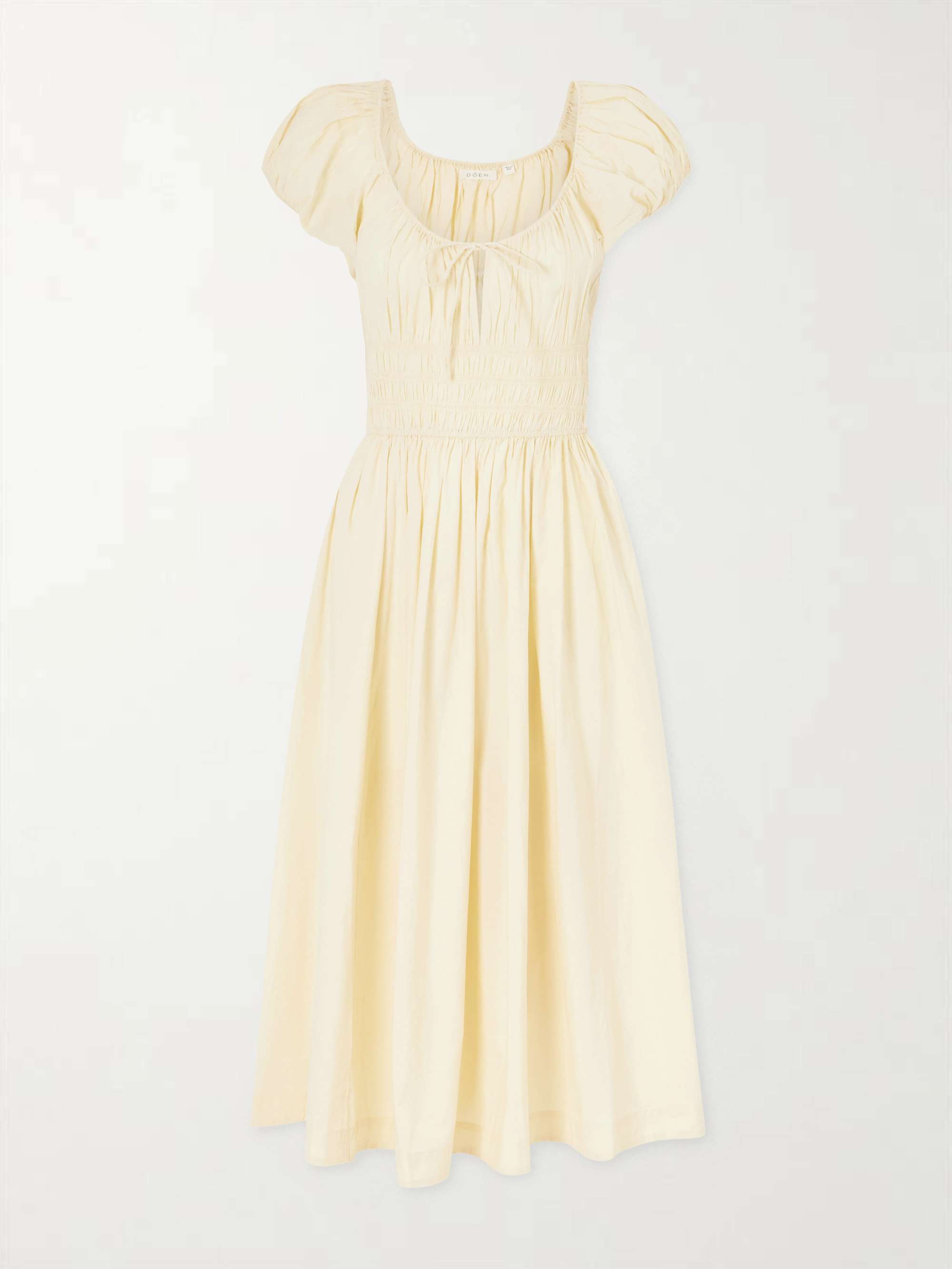 Quinn Smocked Organic Cotton-Poplin Midi Dress