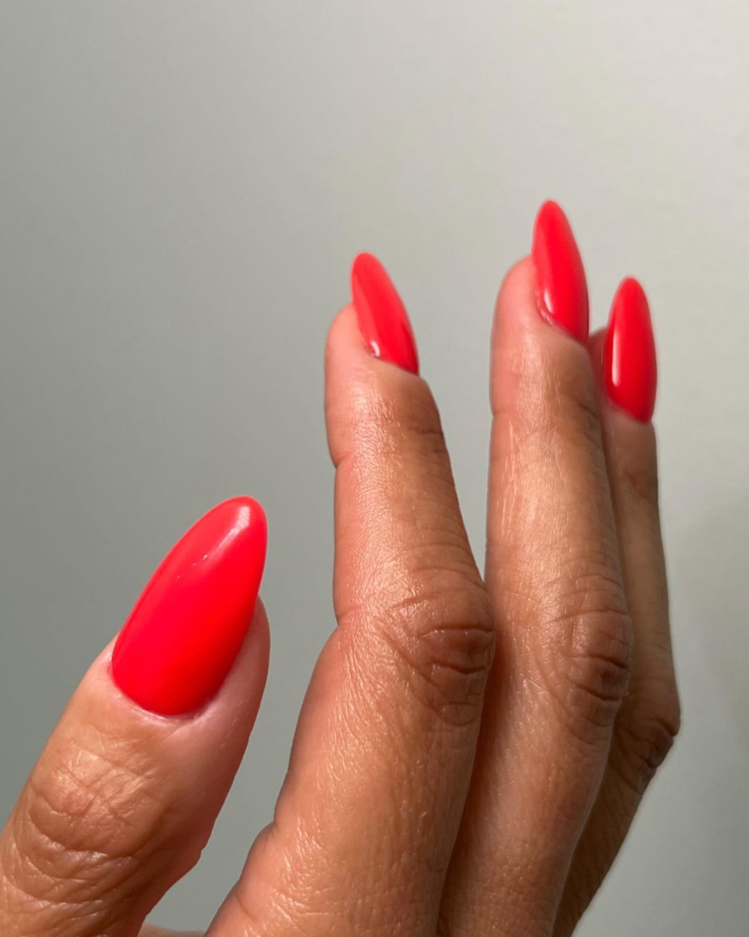Red nails.