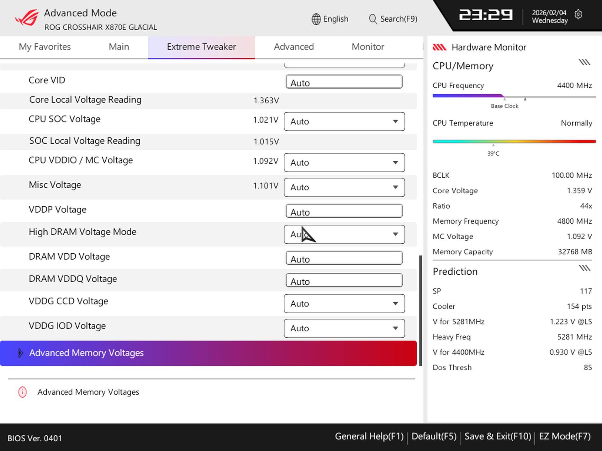 Asus ROG Crosshair X870E Glacial - BIOS