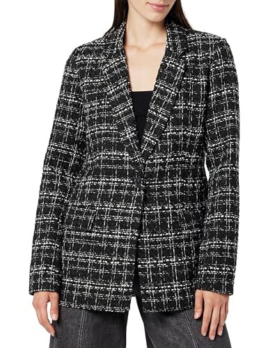 The Drop Women's Blake Long Blazer, Black Boucle, Xxs