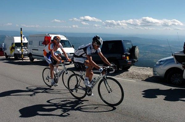 Robert Gesink (Rabobank) behind Jacob Fuglsang (Saxo Bank).