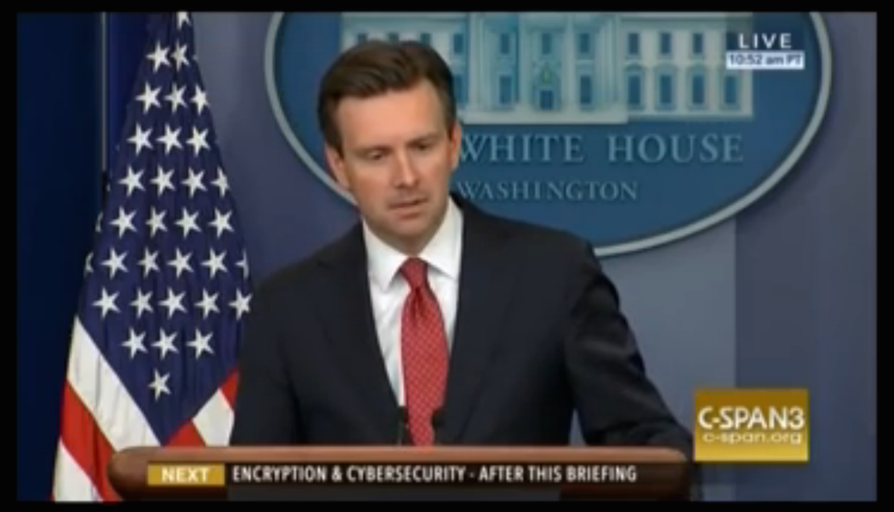 White House press secretary Josh Earnest.