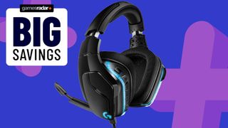 Logitech G635 with purple backdrop and GamesRadar 'Big Savings' logo