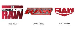 WWE RAW logos from the 90s 2000s and present day