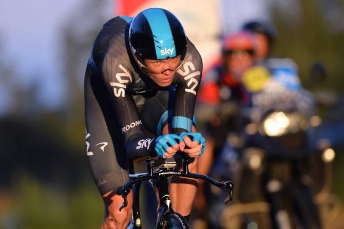 Chris Froome (Team Sky) took time on Alberto Contador but it wasn't enough to claim the win