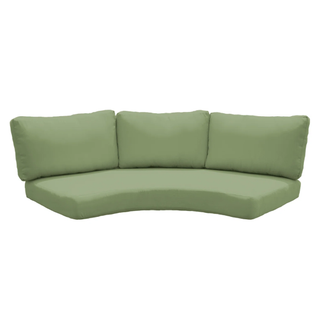 Curved green replacement outdoor sofa cushions