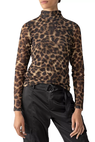 Sanctuary Animal Print Mesh Top 