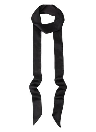 Bwerfuet, Bwerfuet Stylish Solid Color Ribbon Scarf Soft Long Skinny Satin Belt Neck Scarf for Women (black)