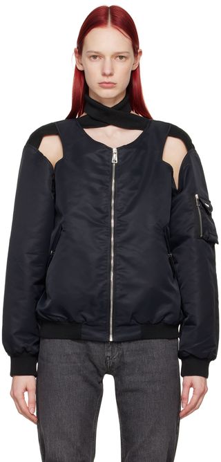 Black Cut-Out Bomber