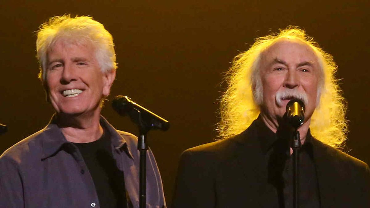 Graham Nash and David Crosby onstage in 2014