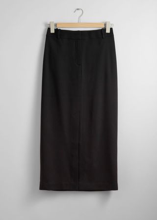 Tailored Pencil Midi Skirt