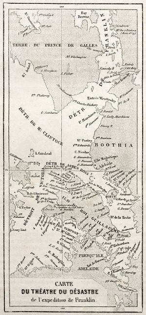 A map showing the Franklin expedition's destination.