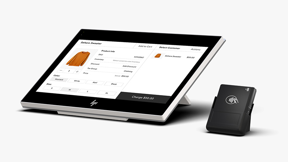 Wix POS HP tablet and card reader
