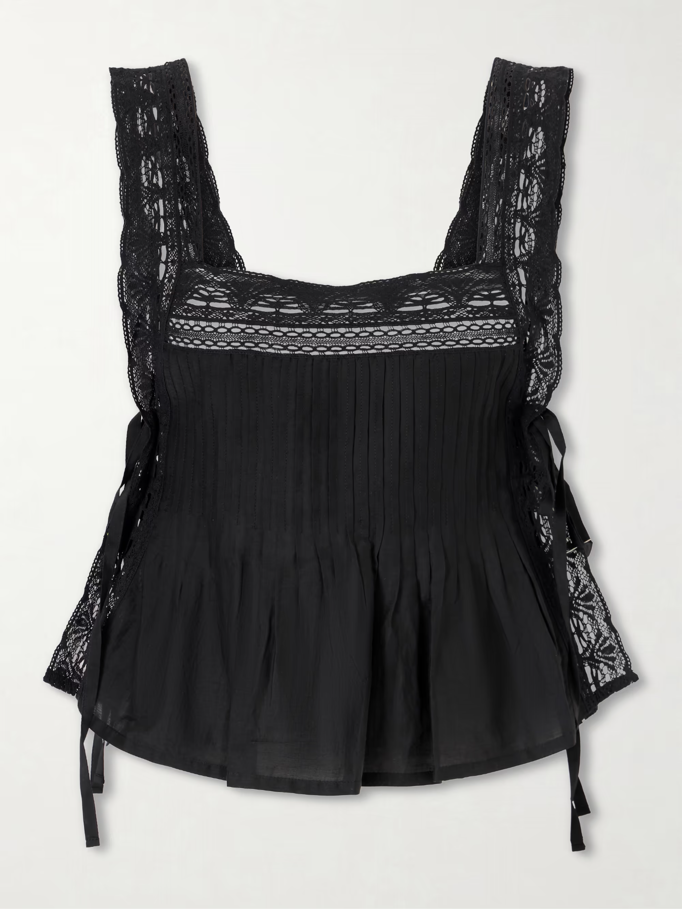 Alix of Bohemia Mia Sky Prima cotton and silk-blend lace-trimmed tank top