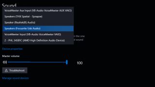 A screenshot of the sound settings menu in Windows