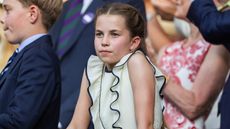 Princess Charlotte watches the presentation ceremony of the Gentlemen's Singles Final on Centre Court at Wimbledon on July 13th, 2025