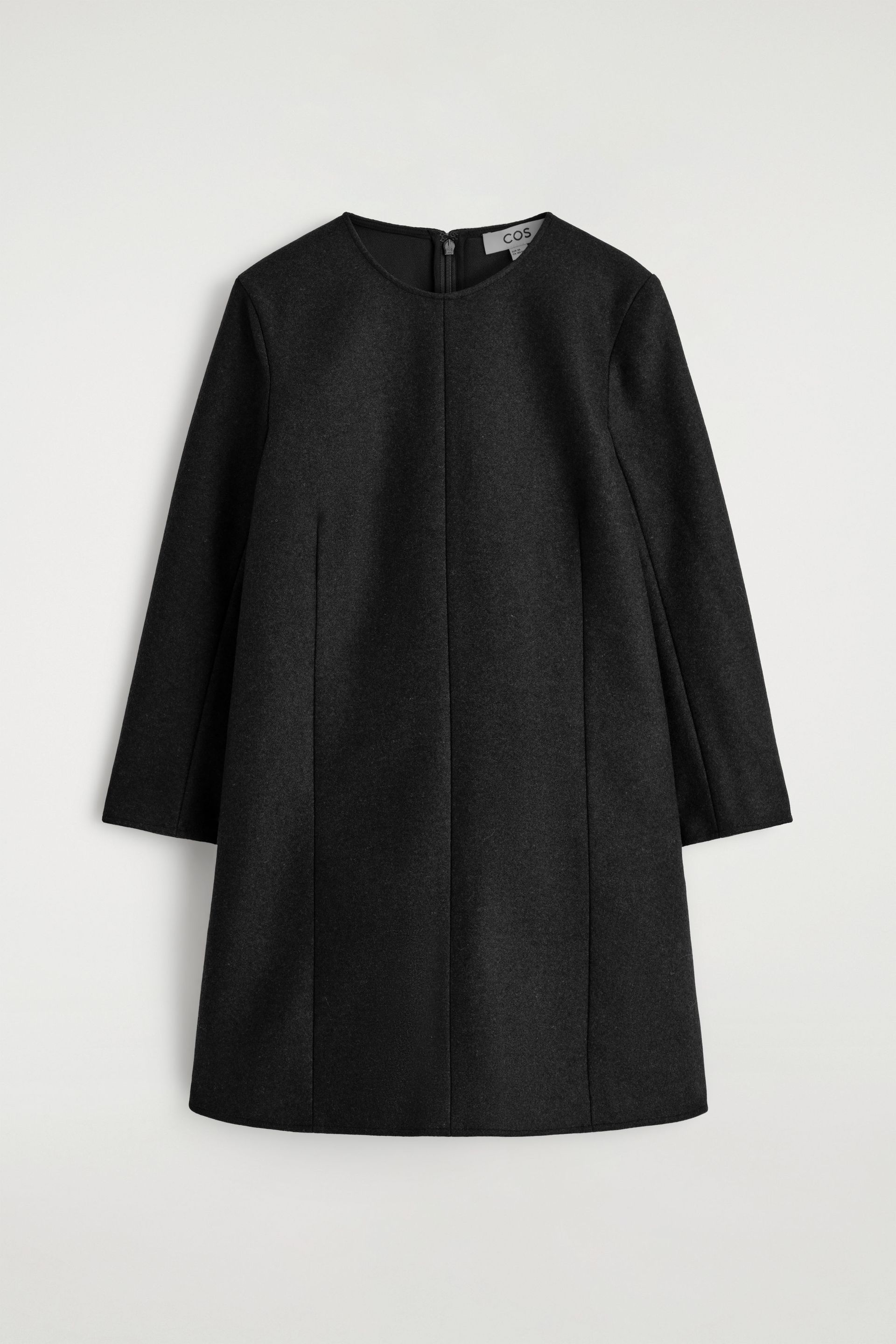 Long-Sleeved Wool Mini Dress