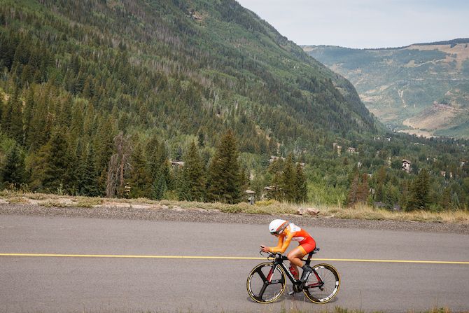 Sara Poidevin (Rally) too seventh place on the stage 2 time trial at the 2018 Colorado Classic Women's Race