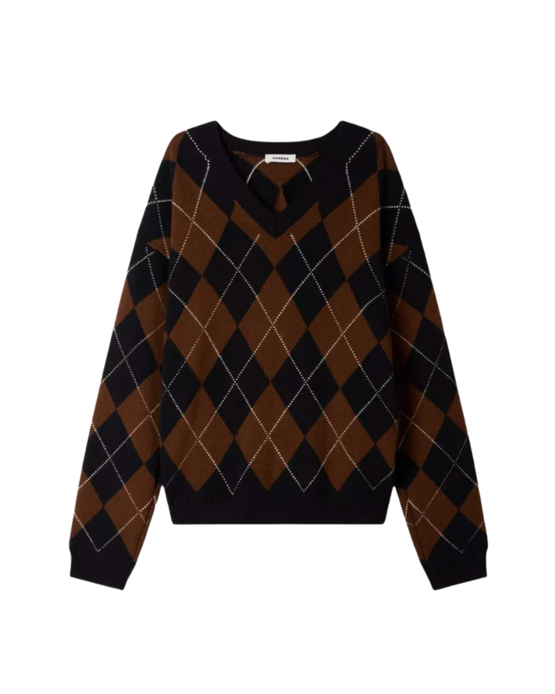 SANDRO, Argyle-Pattern Wool Jumper