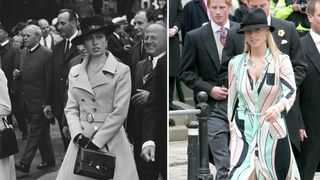 Anne, Princess Royal, in Austria during a state visit with Queen Elizabeth II and Prince Philip, Duke of Edinburgh, May 1969 / Prince Harry and Zara Phillips during The Royal Wedding of HRH Prince Charles And Camilla Parker Bowles - Outside at Guildhall in Windsor, Great Britain.