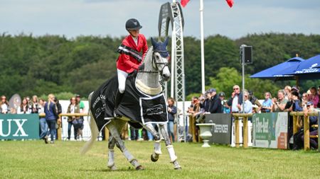 Bubby Upton and Its Cooley Time do a lap of honour after topping the 2026 Bramham Horse Trials results for the CCI4*-L.