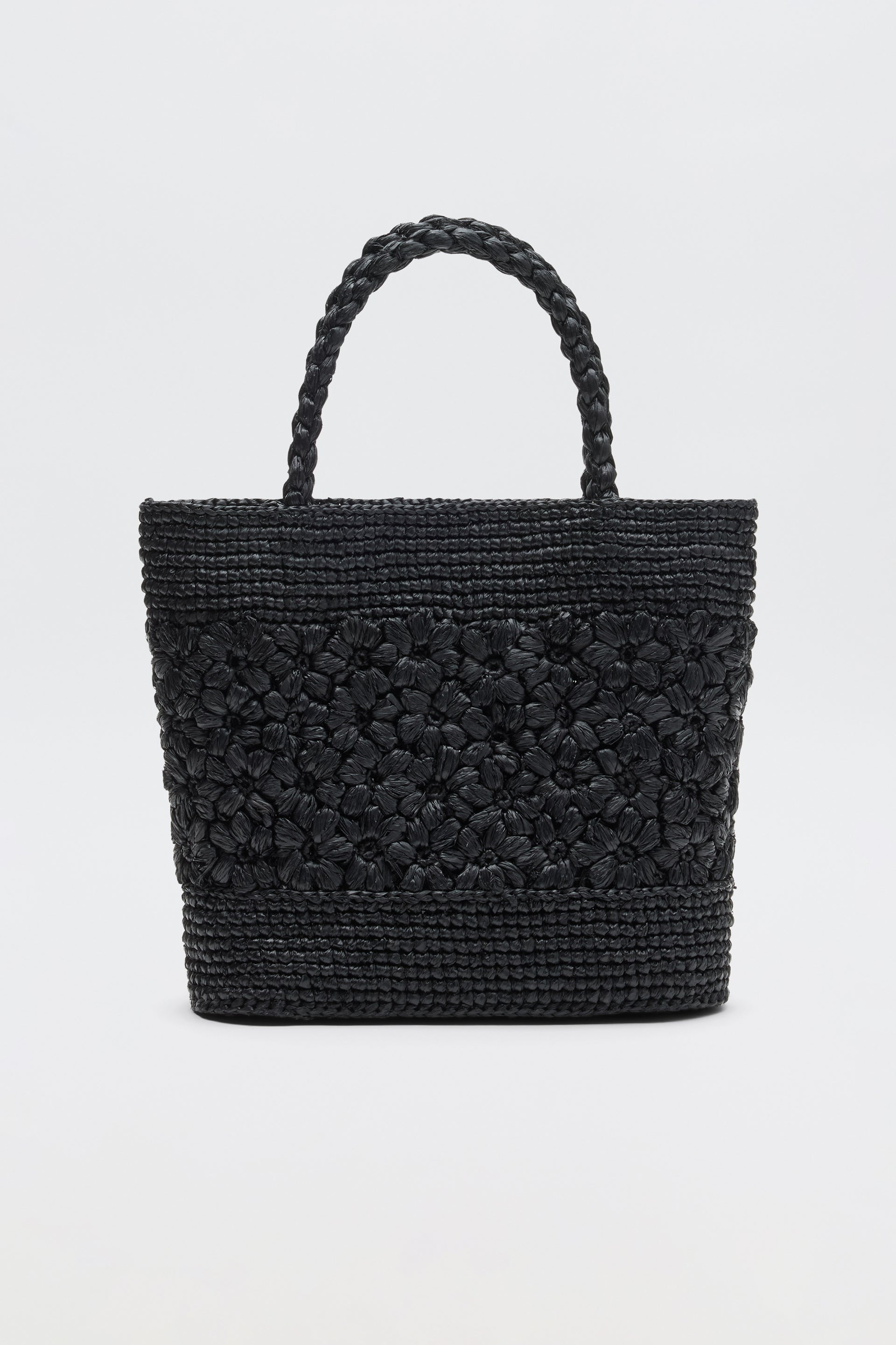 Milana Raffia Bag in Black