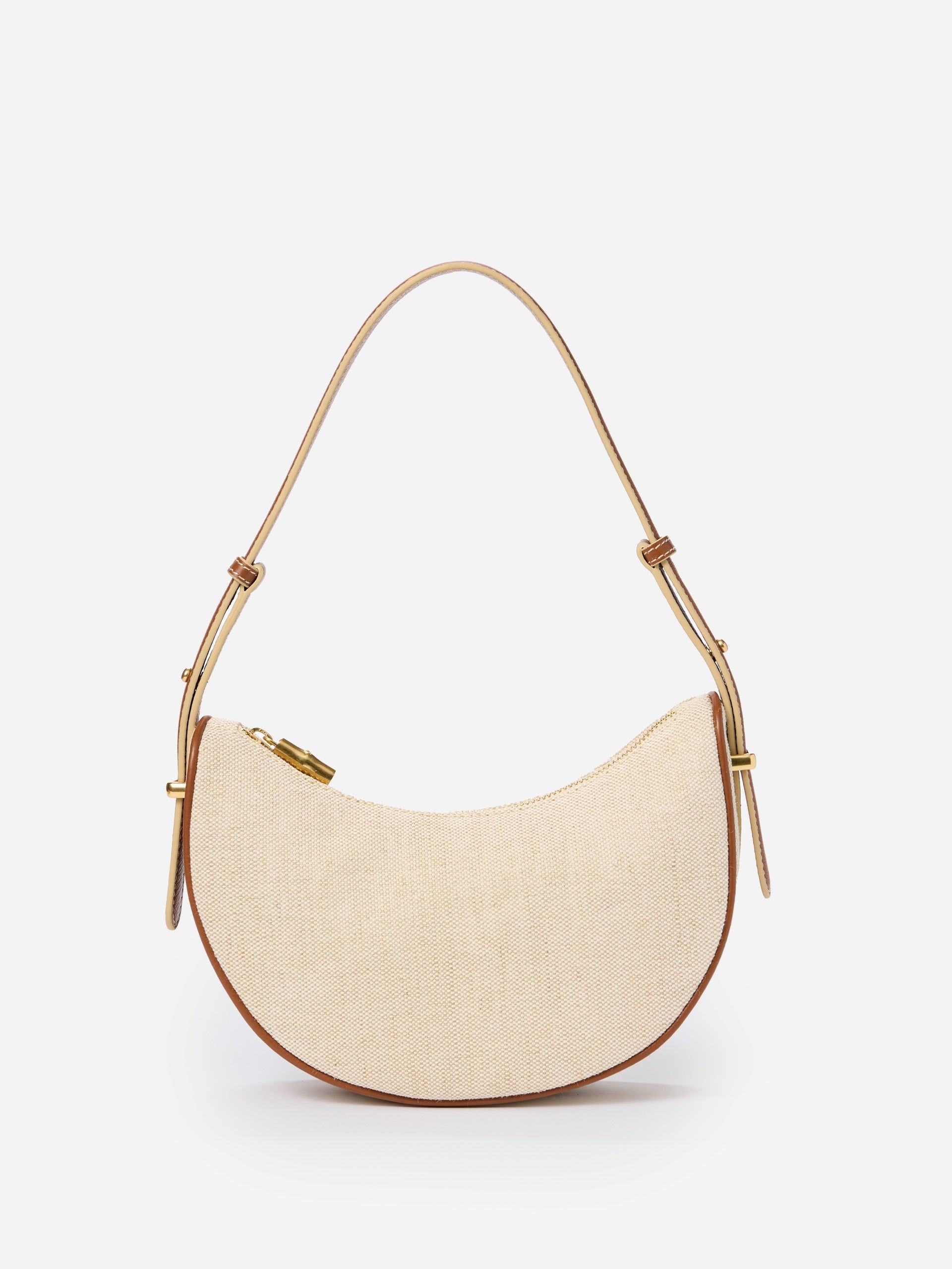 Khaki/brown Solid Mezzaluna Handbag | Women's Handbags | J.mclaughlin