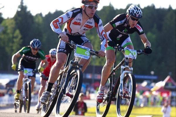 Christoph Soukup (Merida Biking Team) and Jiř&iacute; Podrazil sprint