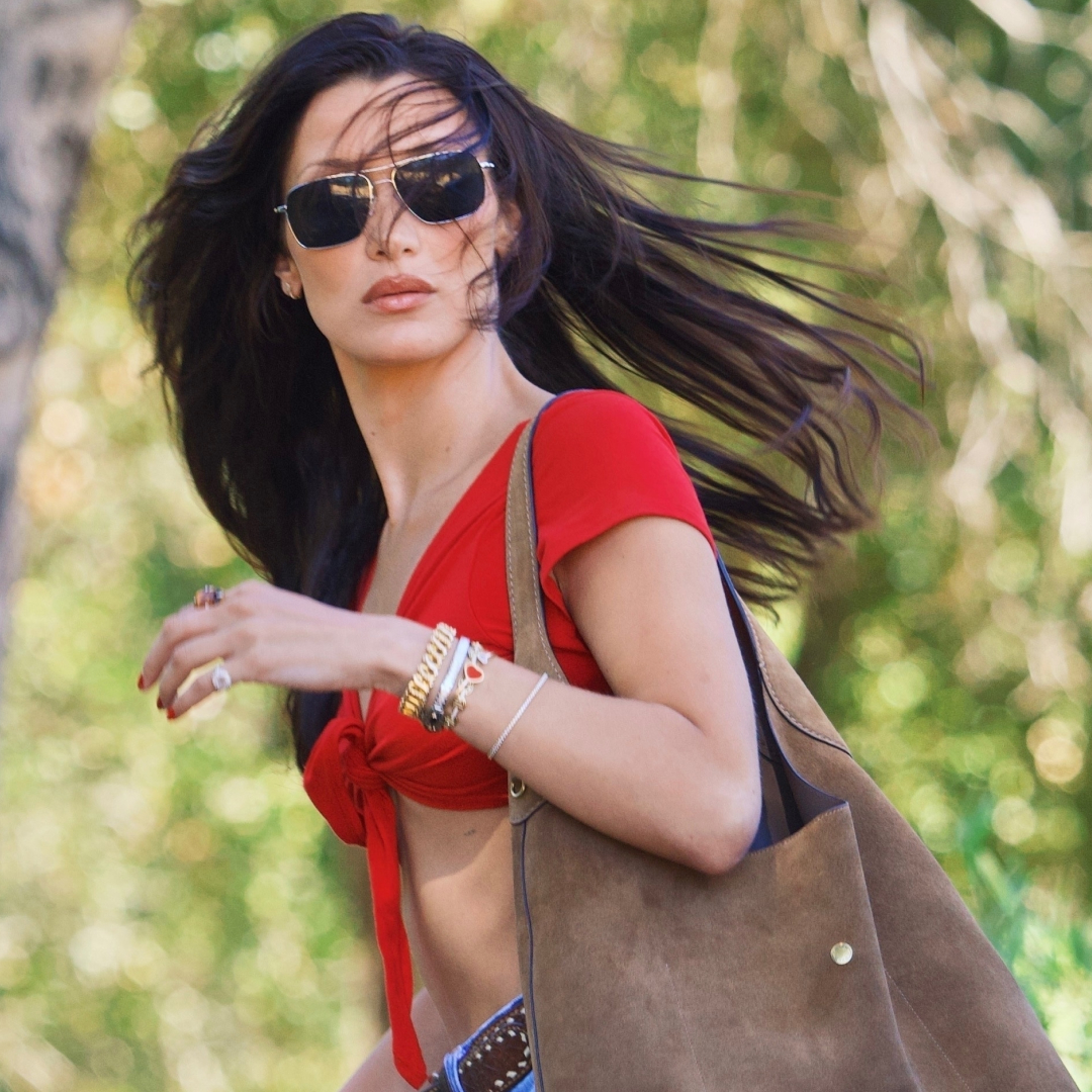 Bella Hadid carried Coach&#039;s Brooklyn bag in August 2024