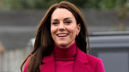 Kate Middleton's Hobbs coat seen as she arrives to visit Windsor Foodshare on January 26, 2023