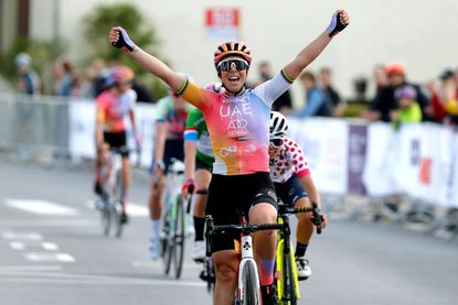 Marta Bastianelli (UAE Team ADQ) wins stage one of the 2022 Festival Elsy Jacobs, going on to win the general classification