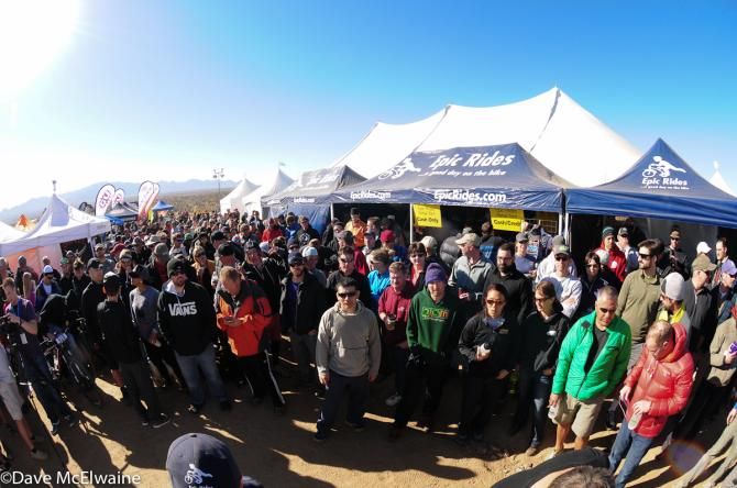 Racers get pre-race instructions from Todd Sadow