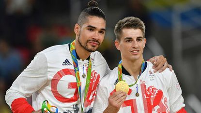 Louis Smith and Max Whitlock on the podium at Rio