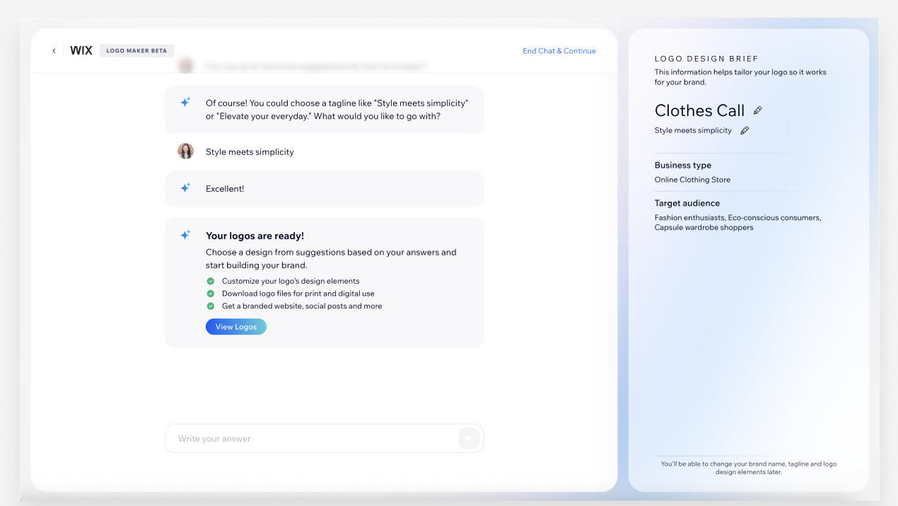 Wix's AI image generator