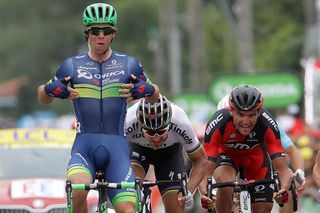 Michael Matthews wins one for Orica-BikeExchange during the stage 10 finish in Revel.