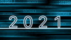 Graphic of the year 2021 in a digital style