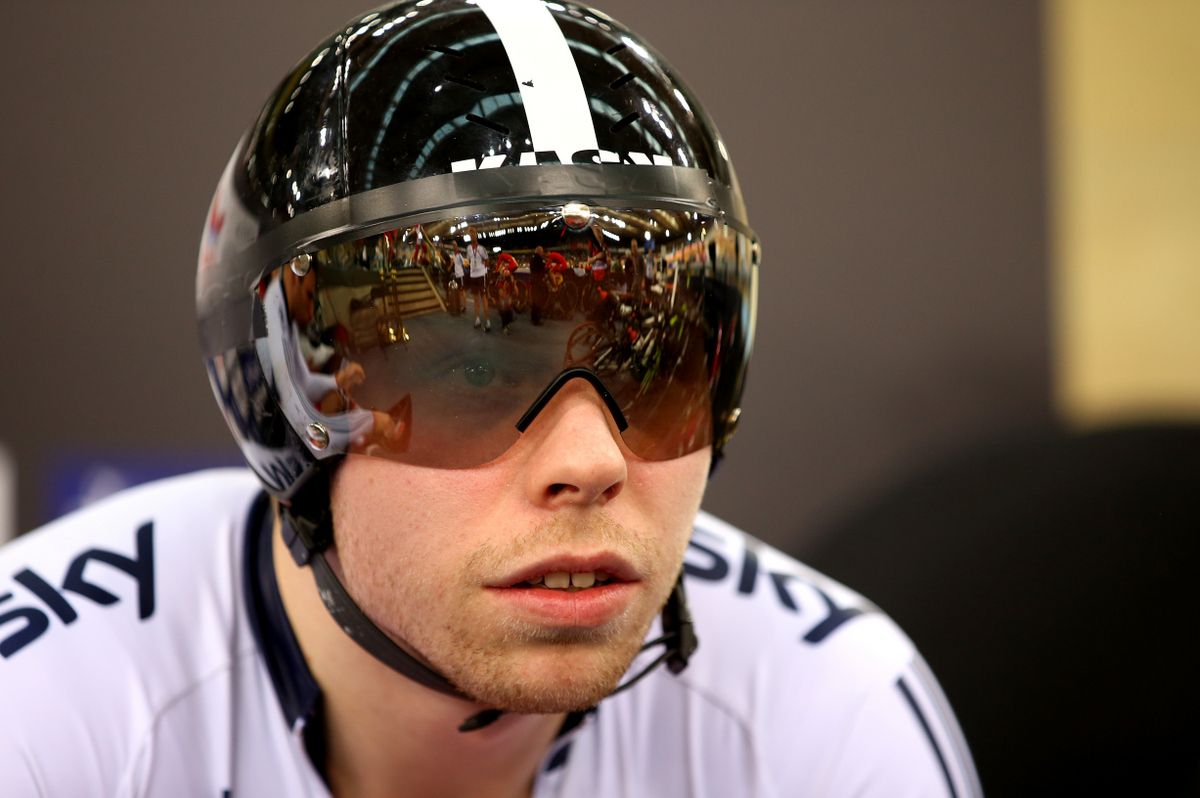 British sprinter Phil Hindes concentrating on the start line