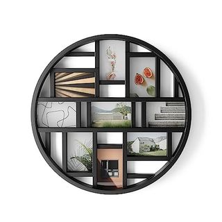 Umbra Luna 4x6 Picture Frame Collage and Wall Décor, Round Multi Picture Frame, Holds nine 4x6