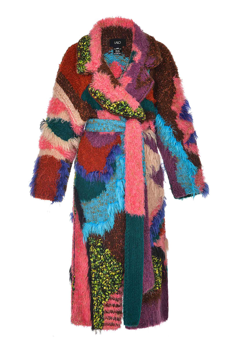 Pink Landscape Mohair Coat