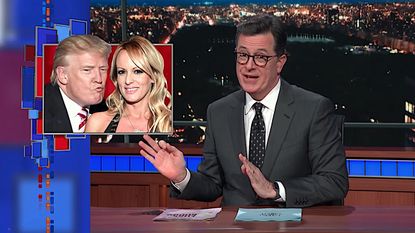 Stephen Colbert recaps an alleged affair between Trump and a porn star