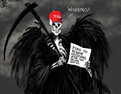 Political Cartoon Grim Reaper Federal Executions Trump