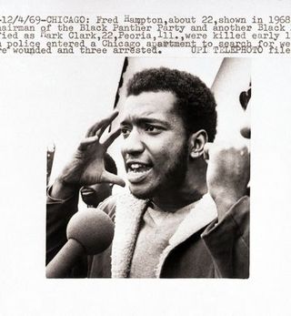 original caption 1968 chicago, il fred hampton, about 22, shown in a 1968 file photo, illinois chairman of the black panther party and another black panther, who was identified as mark clark, 22, peoria, il, were killed early 124 in a gun battle when police entered a chicago apartment to search for weapons four persons were wounded and three arrested